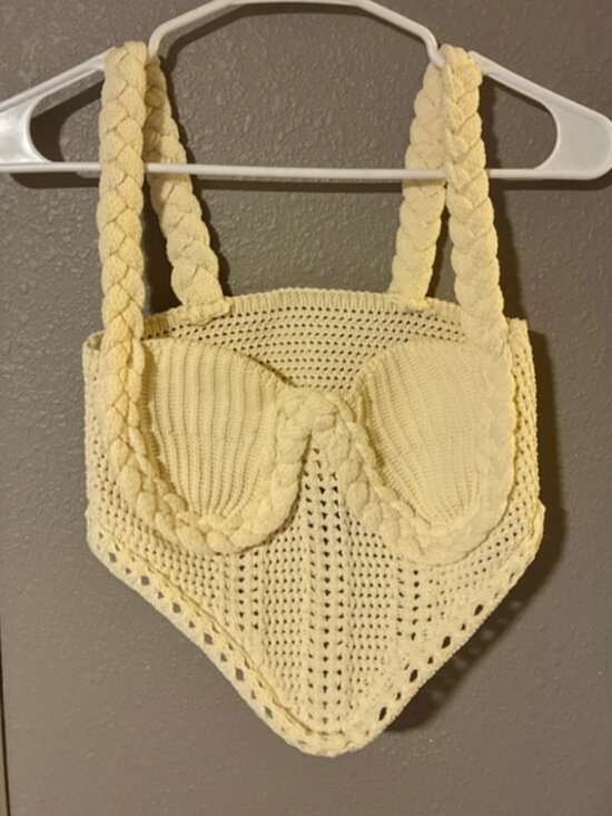 Tops - Braided Crochet Crop Bralette🖤